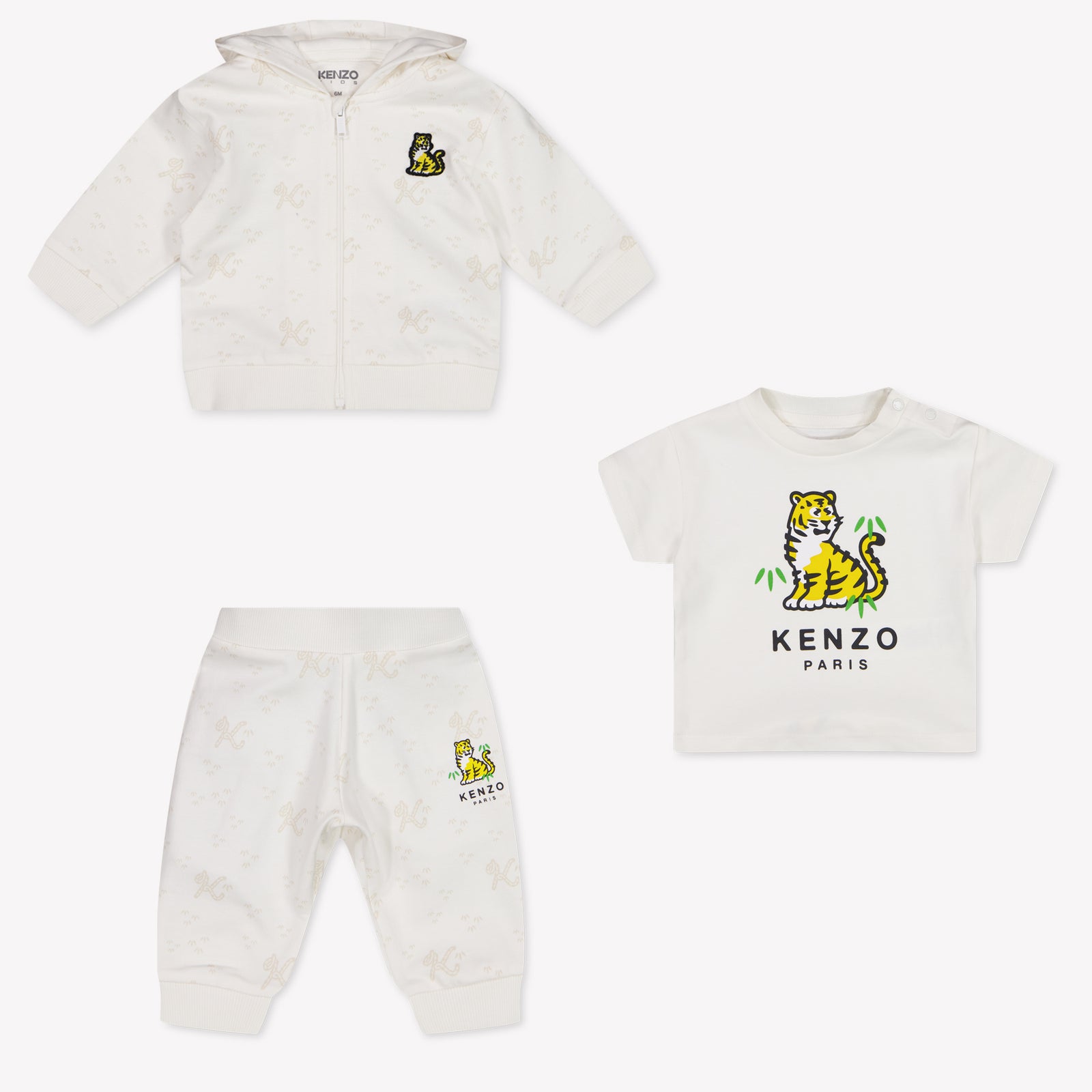 Kenzo Kids Baby Jongens Joggingpak In Off White