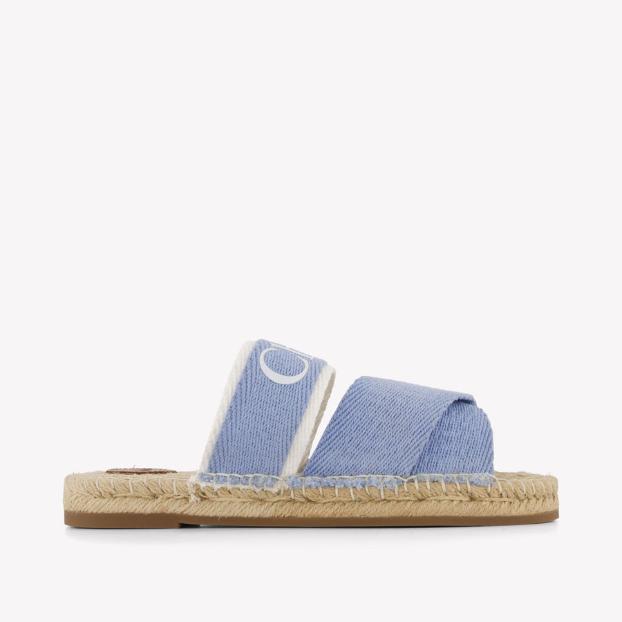 Chloe Girls Slides in Light Blue