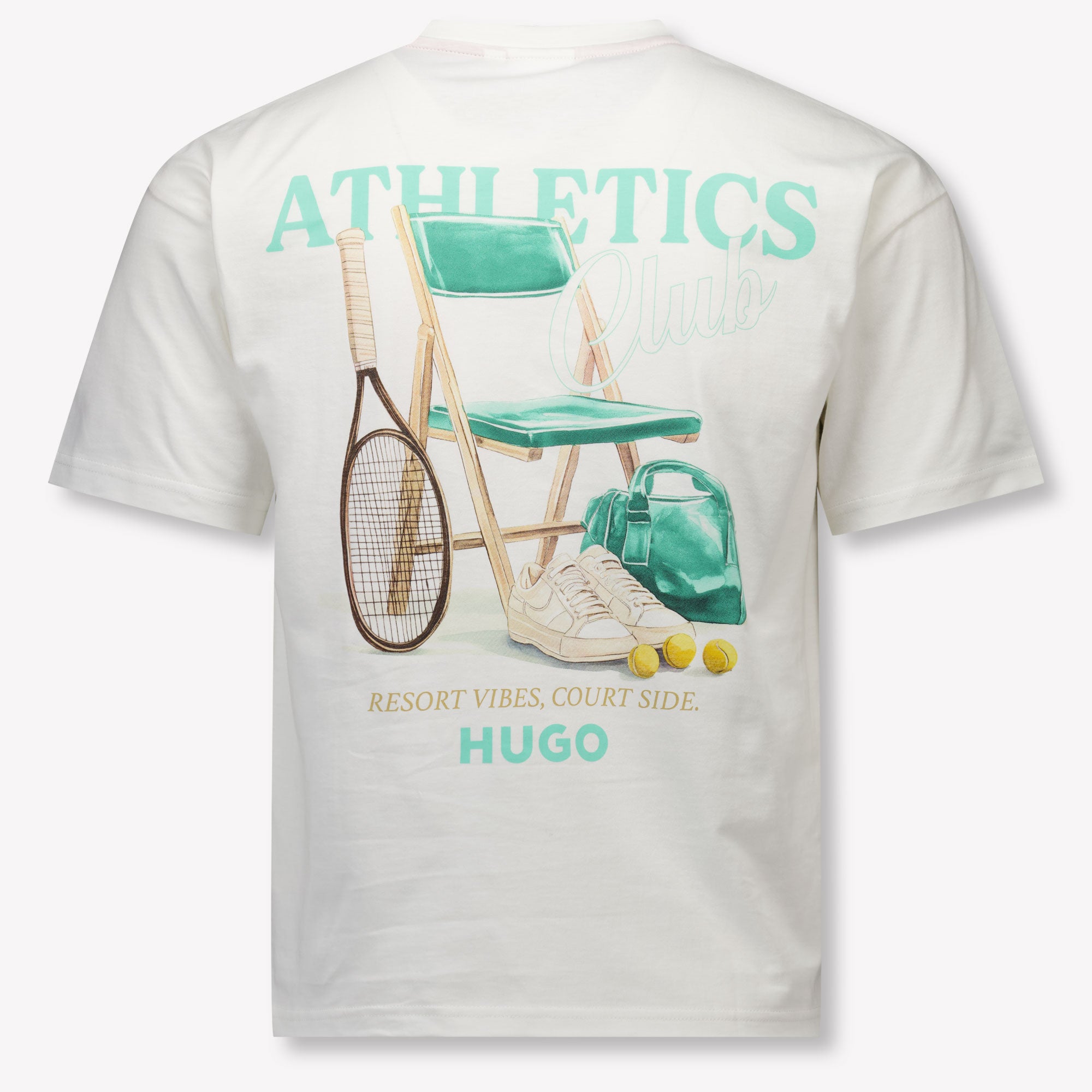 HUGO Kinder Jongens T-Shirt In Off White