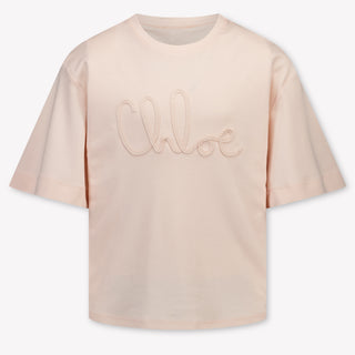 Chloe Kids Girls T-Shirt In Light Pink