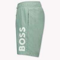 Boss Kids Boys Swimwear In Green