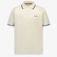 Boss Kids Boys Polo In Light Beige