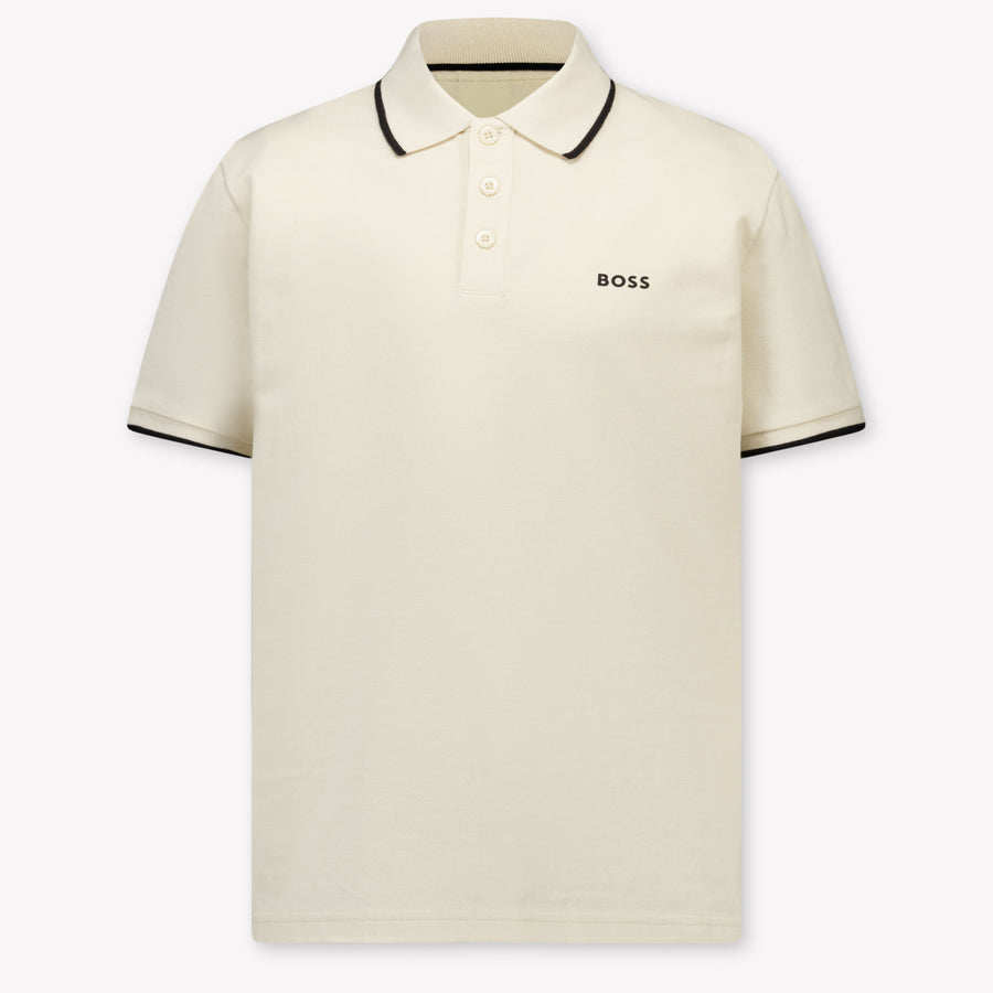 Boss Kids Boys Polo In Light Beige