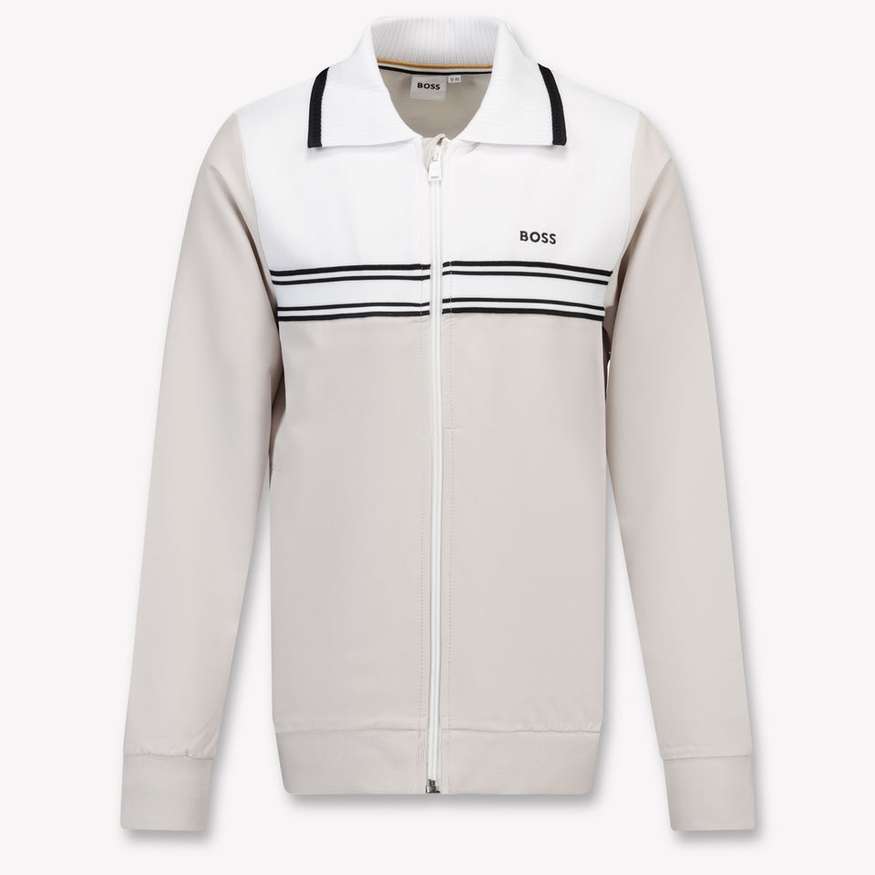 Boss Kinder Jongens Vest in Ivoor