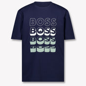 Boss Kinder Jongens T-Shirt In Navy