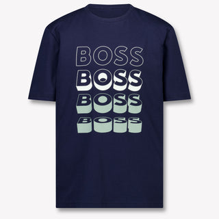 Boss Kinder Jongens T-Shirt In Navy