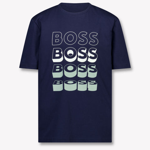 Boss Kinder Jongens T-Shirt In Navy