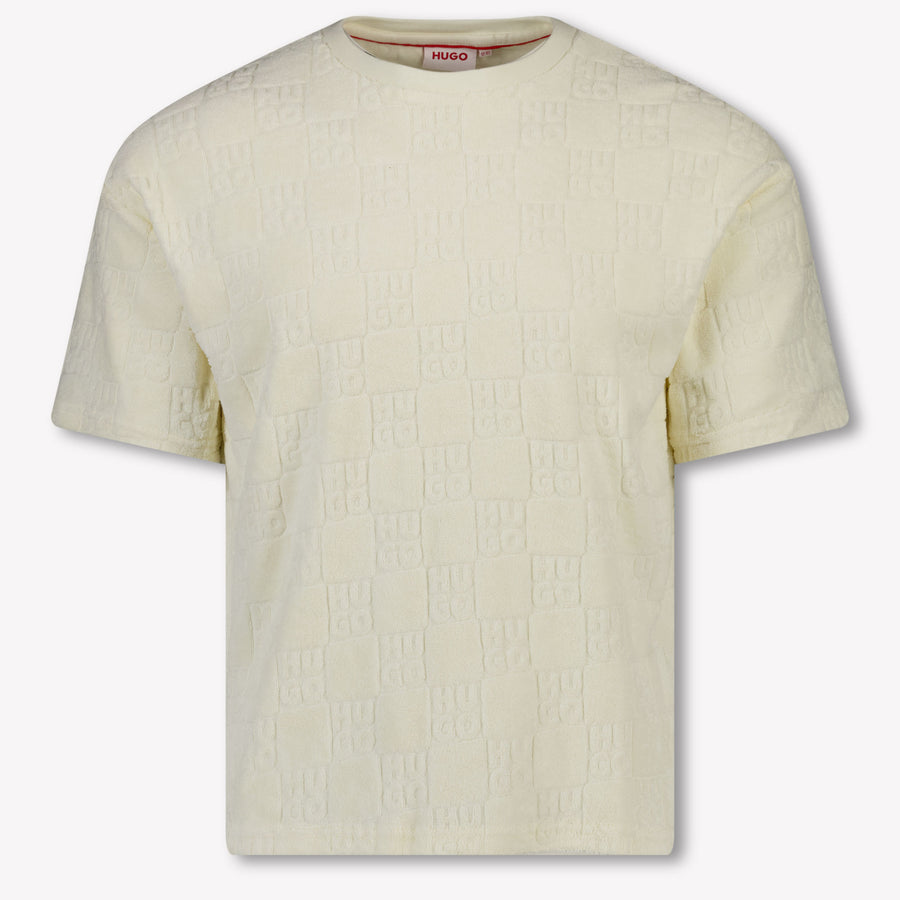 HUGO Kinder Jongens T-Shirt In Licht Beige
