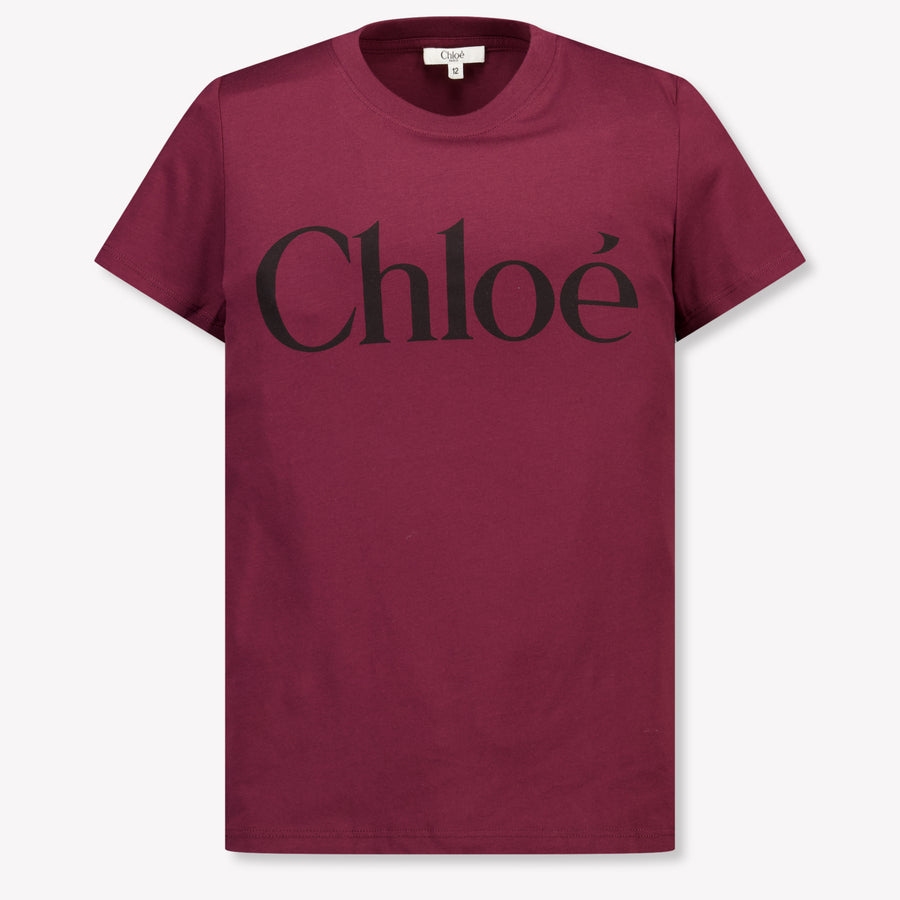 Chloe Kinder Meisjes T-Shirt In Bordeaux