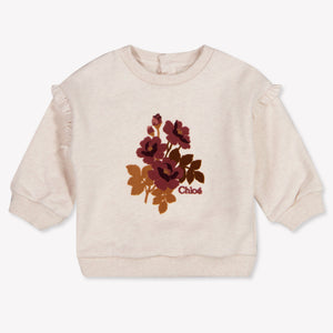 Chloe Baby Girls Sweater In Light Beige