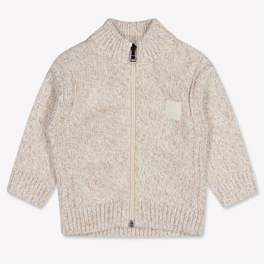 Boss Baby Boys Cardigan In Light Beige