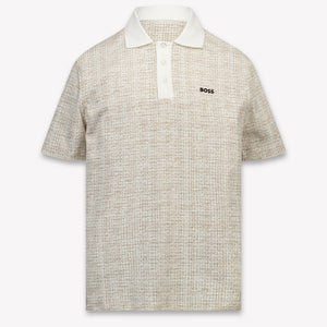 Boss Kids Boys Polo In Light Beige
