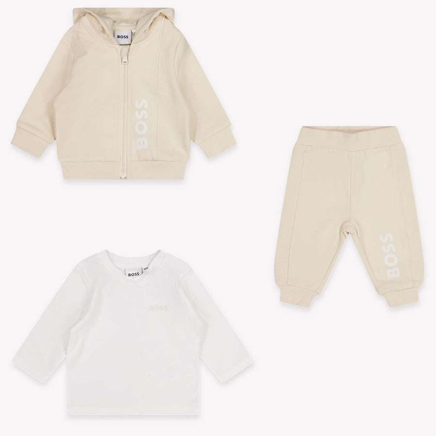 Boss Baby Boys Jogging suit In Light Beige