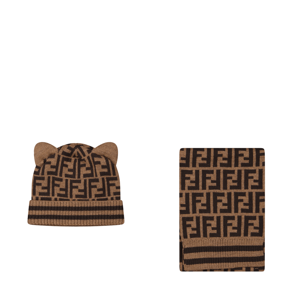 Fendi Baby Unisex Bonnet Brown