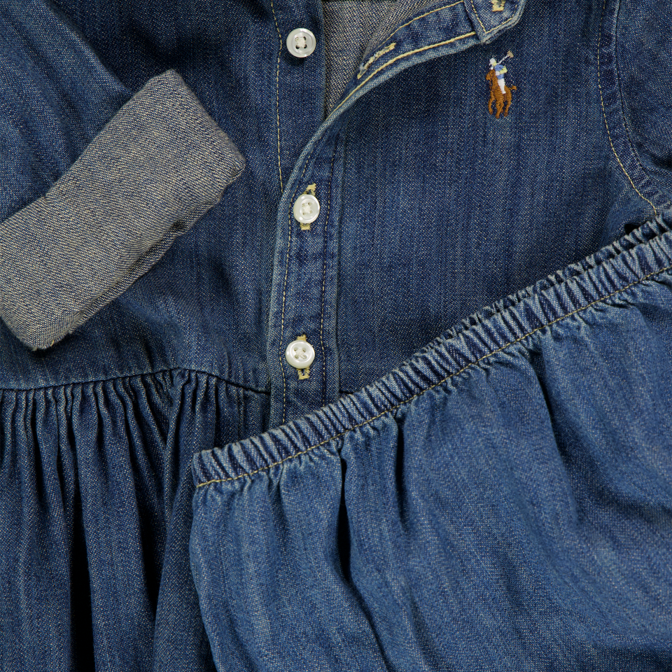 Ralph Lauren Baby Girls Dress In Blue