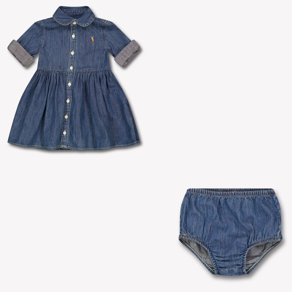 Ralph Lauren Baby Girls Dress In Blue