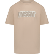 MSGM Children's T-Shirt Beige