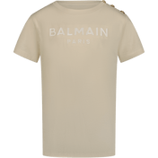 Balmain Kids Girls T-Shirt Bej
