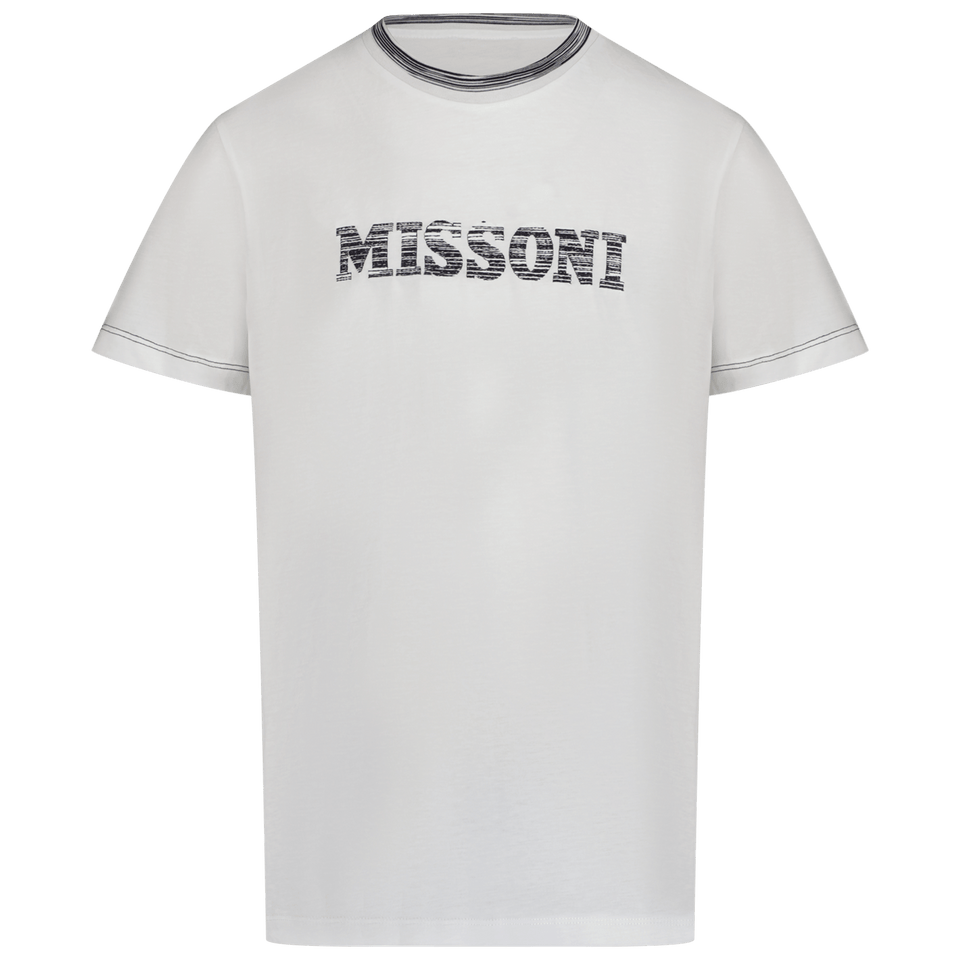 Missoni Kinder Jongens T-Shirt Wit 4Y