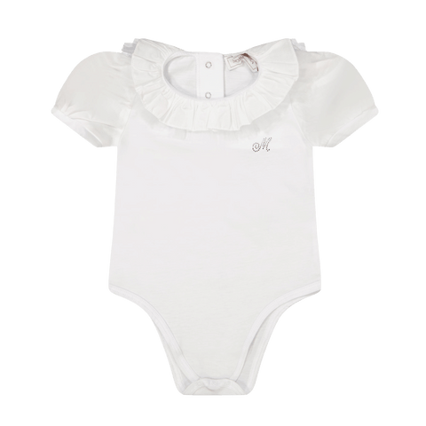 MonnaLisa Baby Girls Bodysuit White
