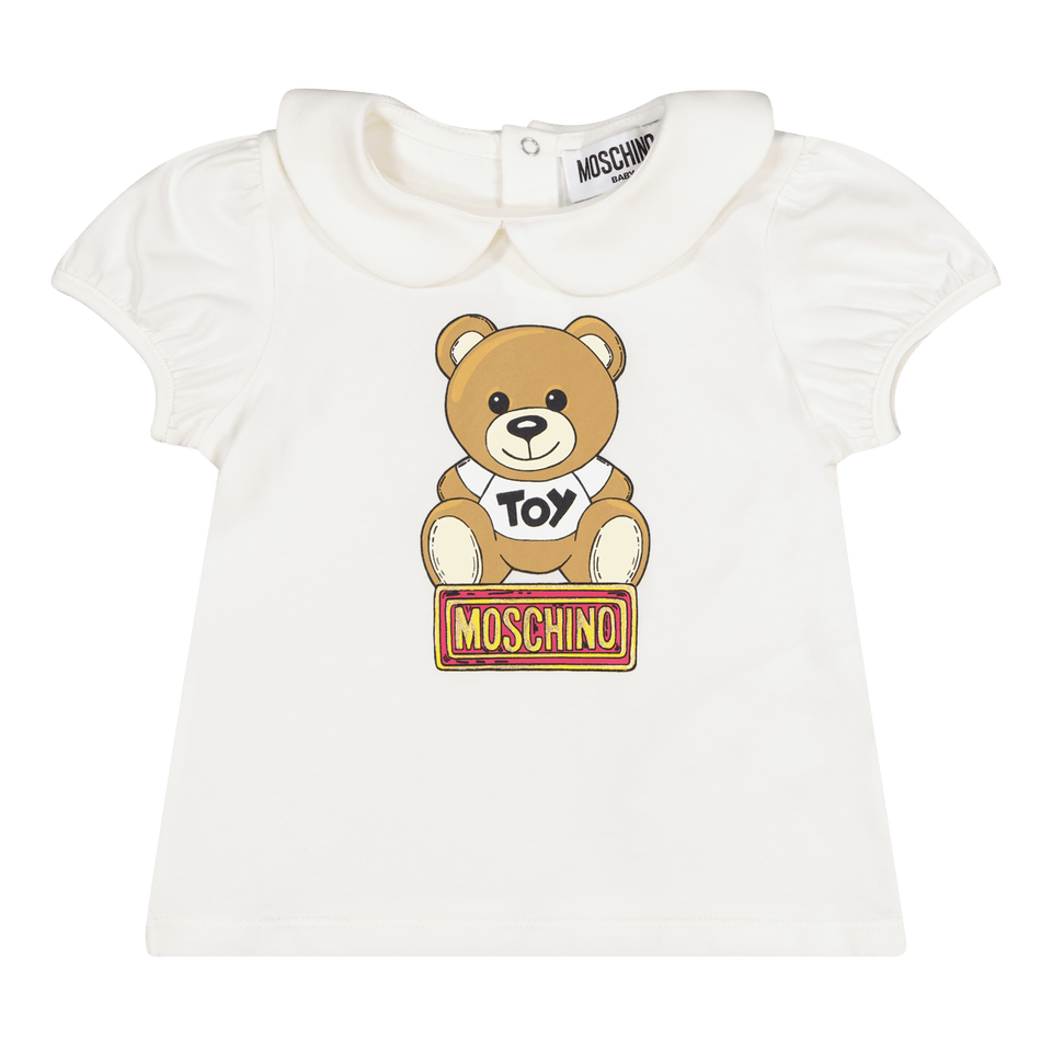 Moschino Baby Meisjes T-Shirt Off White 3/6