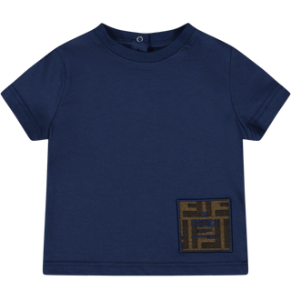 Fendi Baby Unisex T-Shirt Navy 3 mnd