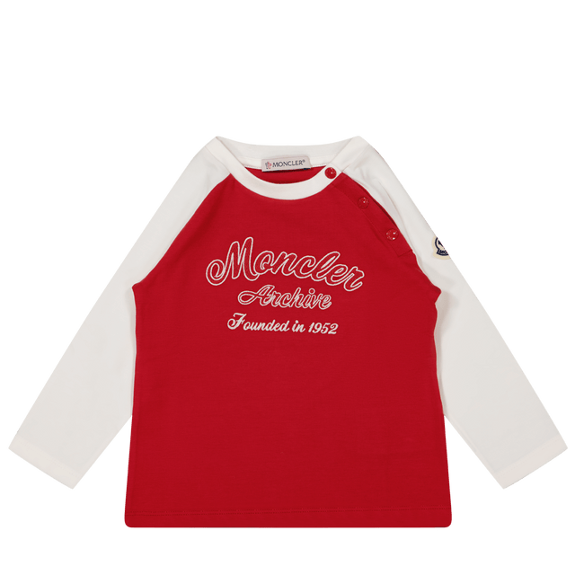 Moncler Baby Jongens T-Shirt Rood - Superstellar