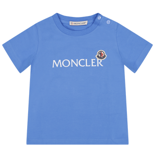 Moncler Baby Unisex T-Shirt Licht Blauw - Superstellar