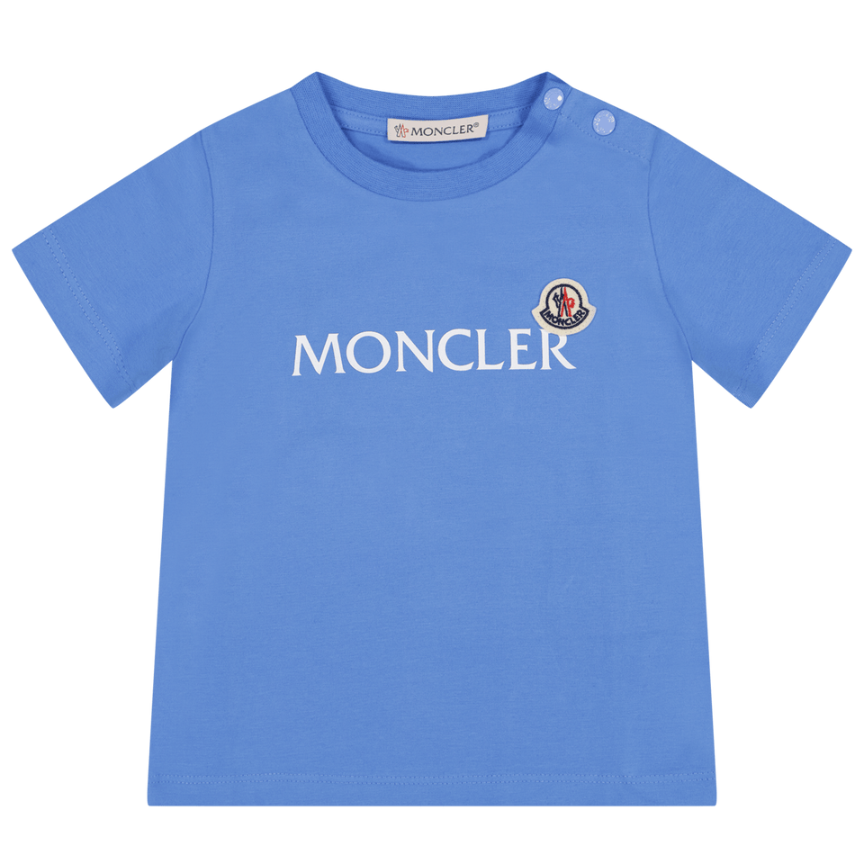 Moncler Baby Unisex T-Shirt Licht Blauw - Superstellar