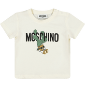 Moschino bebek unisex t-shirt beyaz kapalı