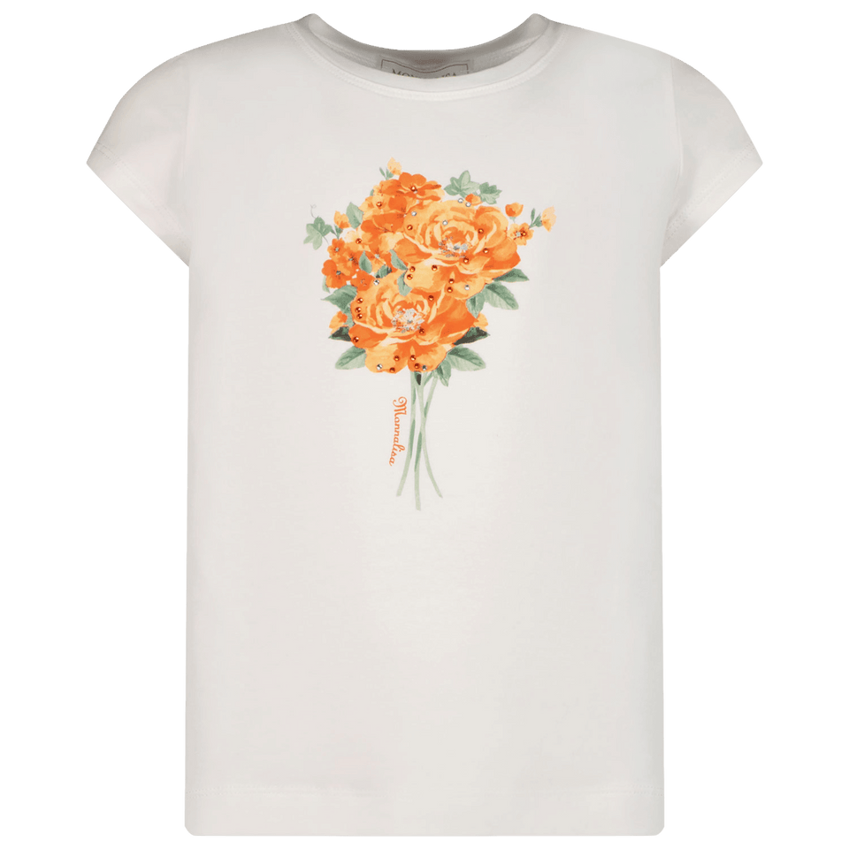 MonnaLisa Kinder Meisjes T-Shirt Off White 2Y