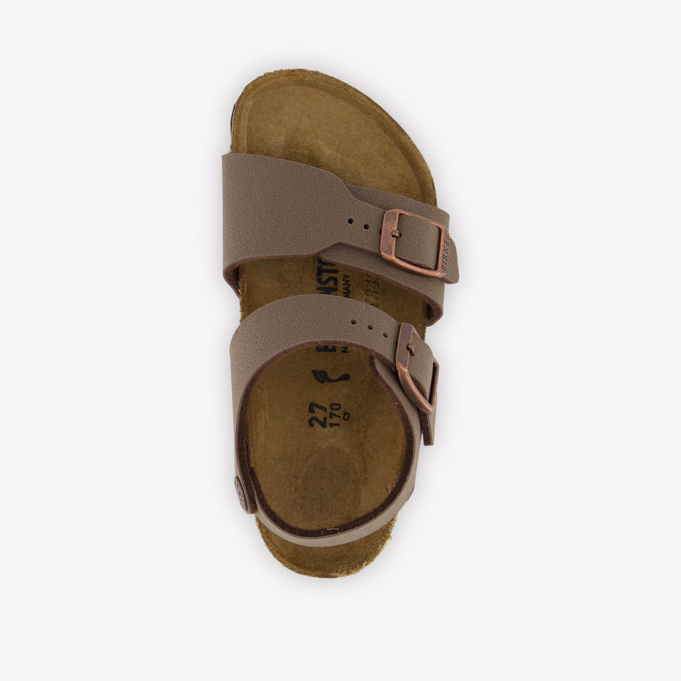 Birkenstock New York Boys Sandals In Brown