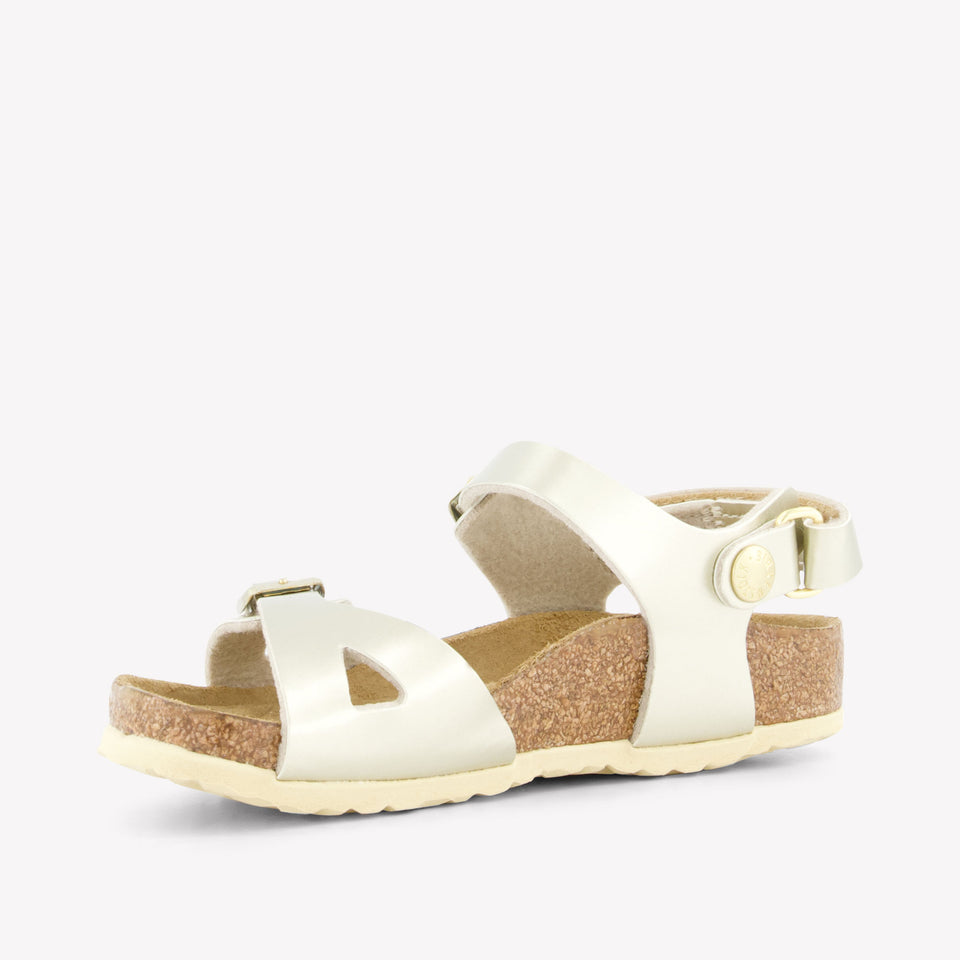 Birkenstock Girls Sandals In Gold