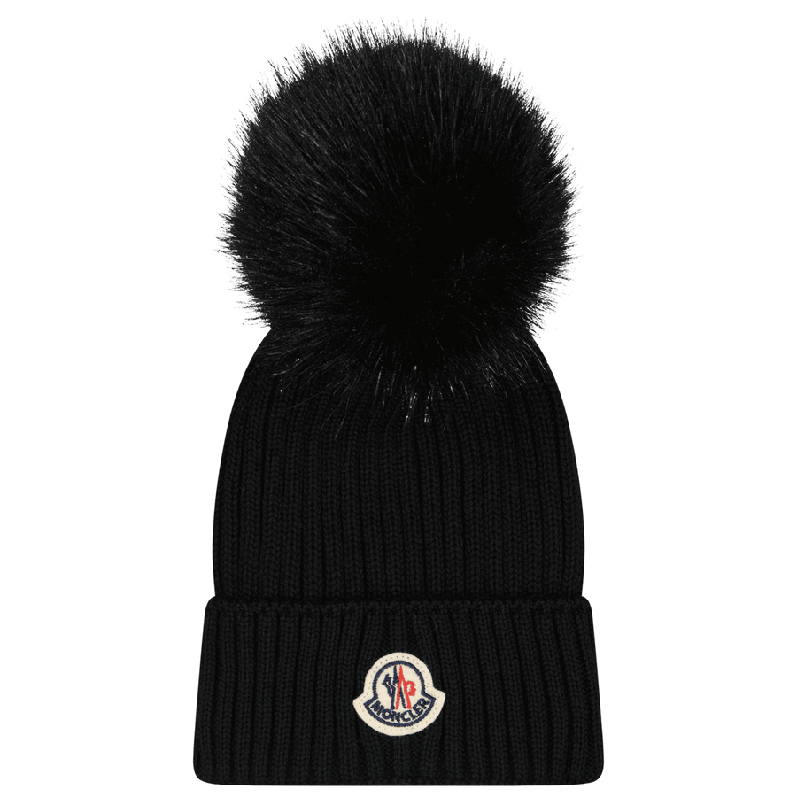 Moncler Girls Beanie Black