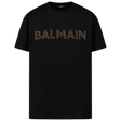 Balmain Kinder Unisex T-Shirt Zwart 4Y