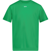 オフホワイトチルドレンズボーイズTシャツグリーン