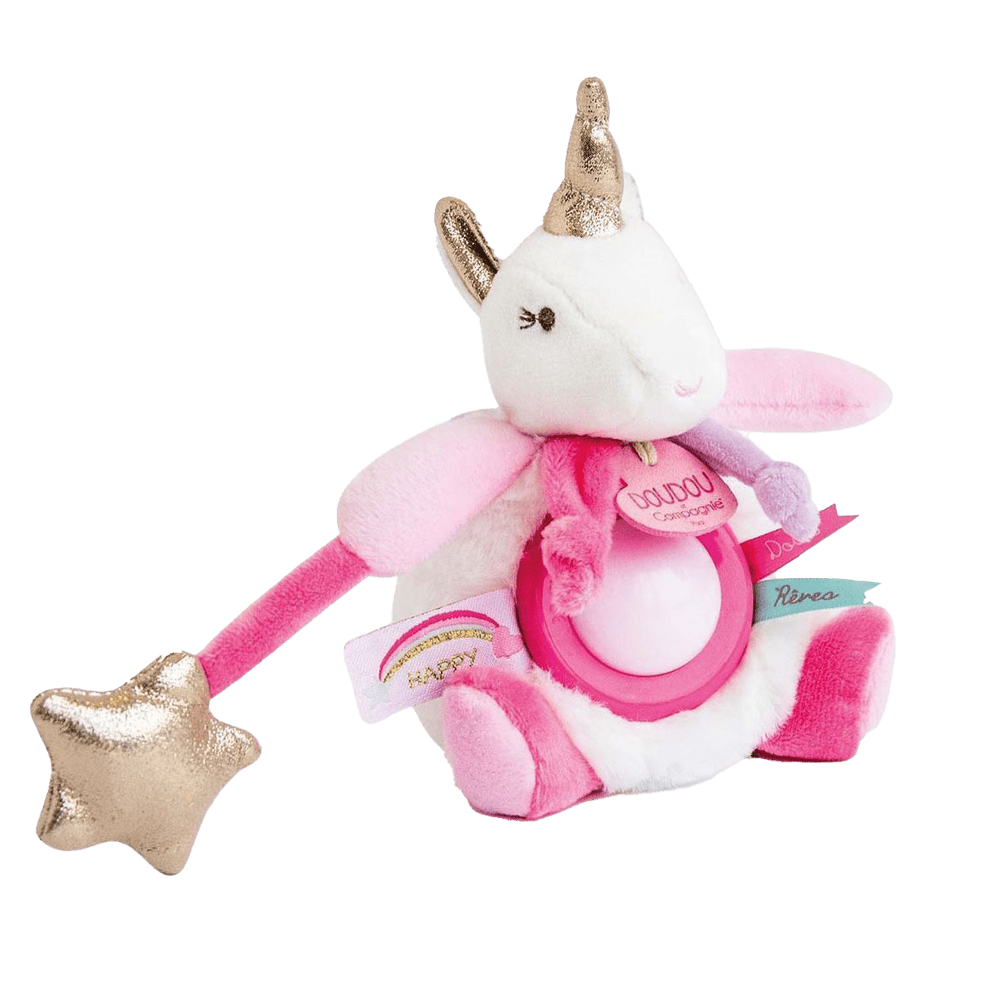 Doudou et Compagnie Baby Lucie Eenhoorn+Licht Roze ONE