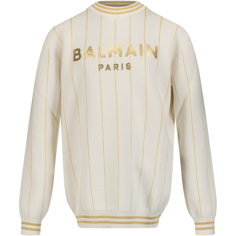 Balmain Kinder Unisex Trui Ecru