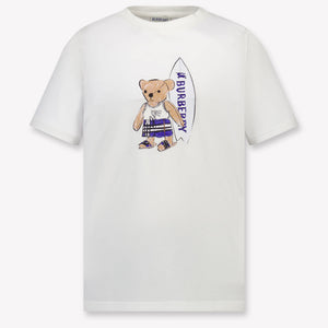 Burberry CedarTeddy Kids Boys T-Shirt In OffWhite