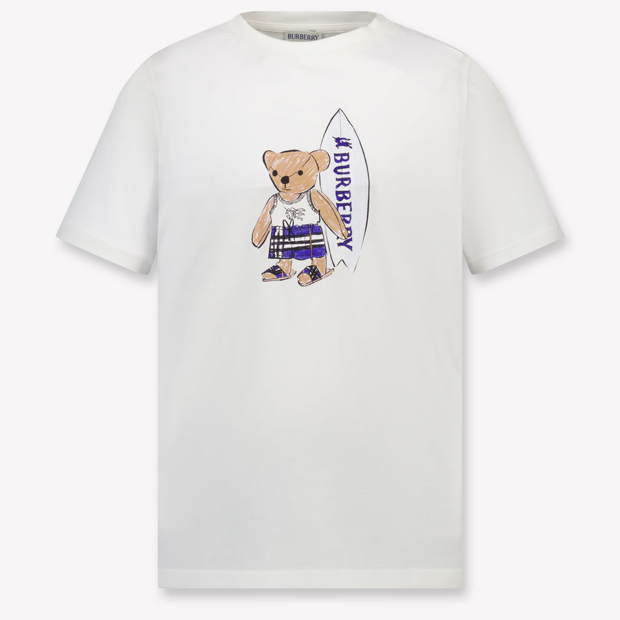 Burberry CedarTeddy Kids Boys T-Shirt In OffWhite