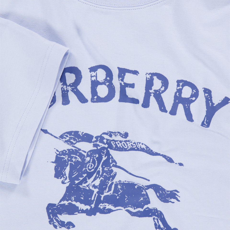 Burberry Cedar Stamp Kinder Jongens T-Shirt In Licht Blauw