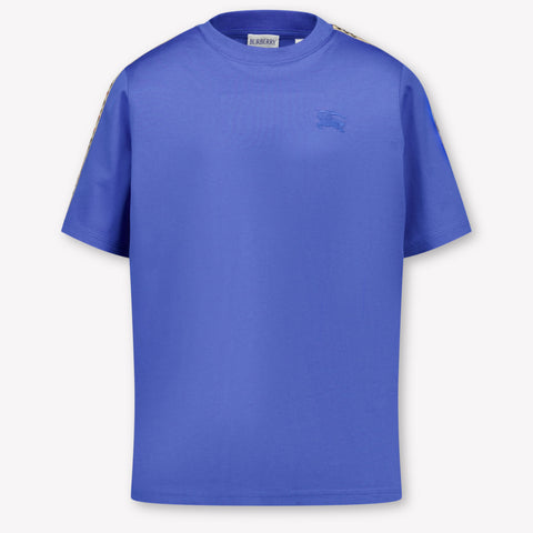 Burberry Cedar Check Kids Boys T-Shirt In Cobalt Blue