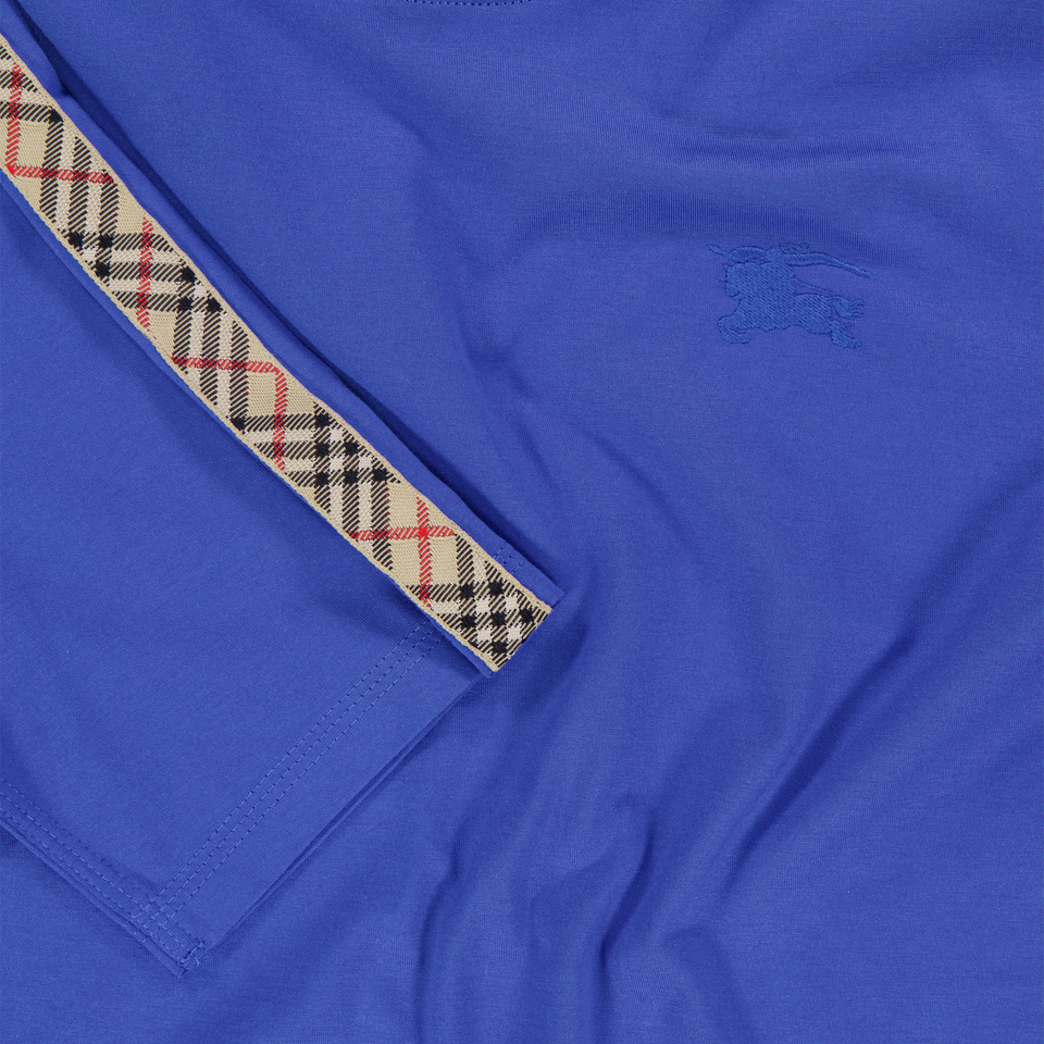 Burberry Cedar Check Kids Boys T-Shirt In Cobalt Blue