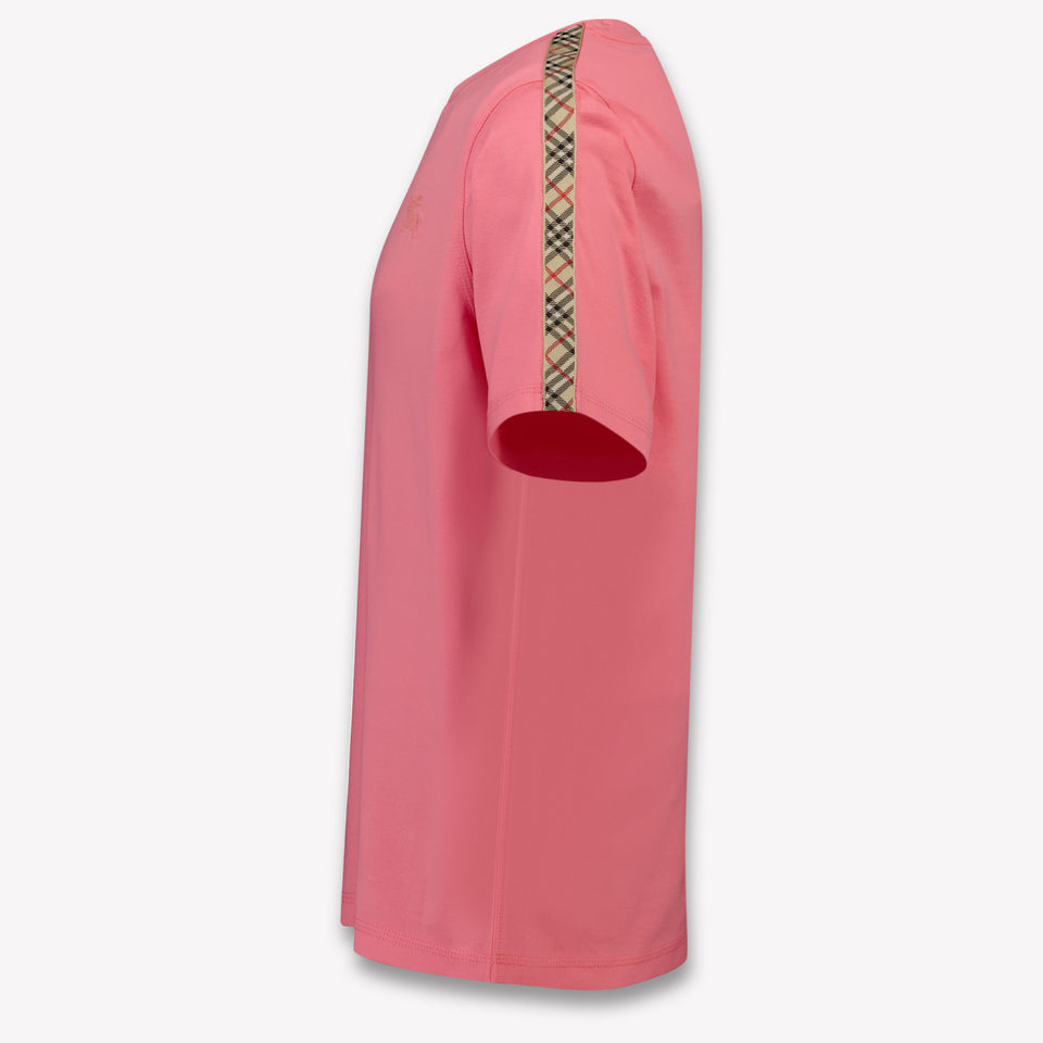 Burberry Cedar Check Kids Girls T-Shirt In Pink