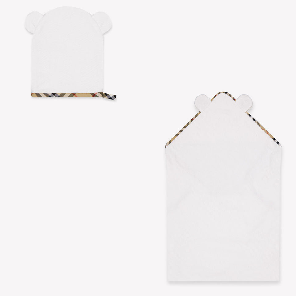 Burberry Bear Towelo Baby Unisex Accessoire In Wit