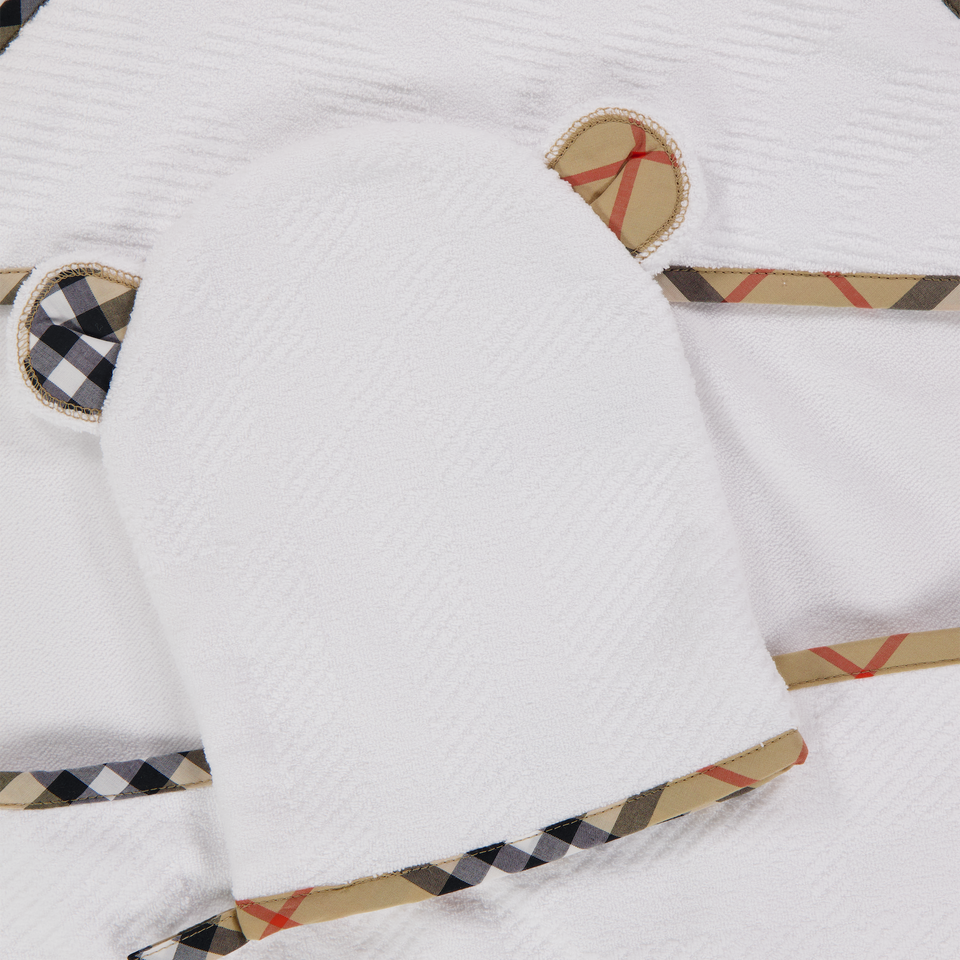 Burberry Bear Towelo Baby Unisex Accessoire In Wit