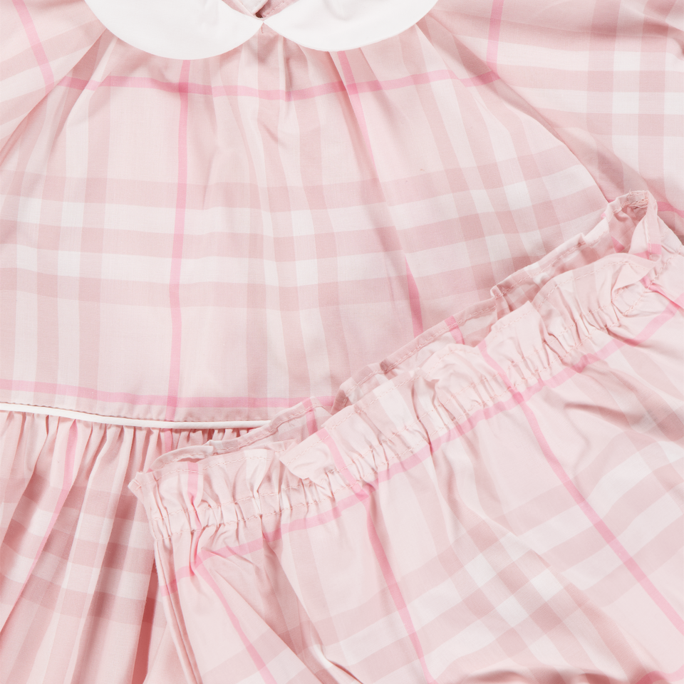 Burberry Aria Baby Girls Dress In Light Pink