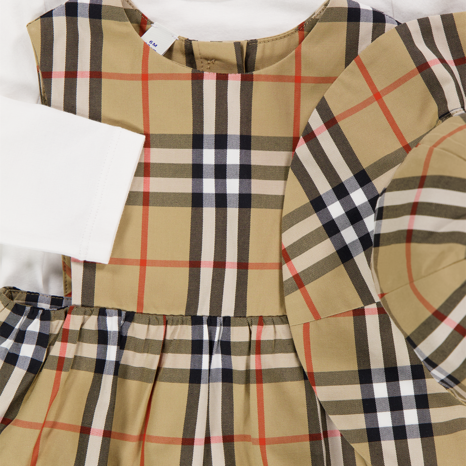 Burberry Halima Baby Girls Set In Beige