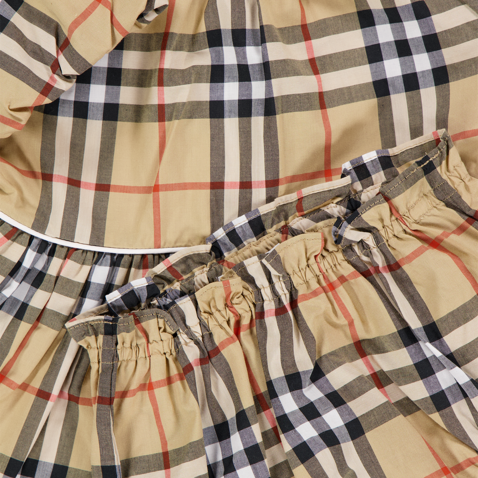 Burberry Aria Baby Girls Dress In Beige
