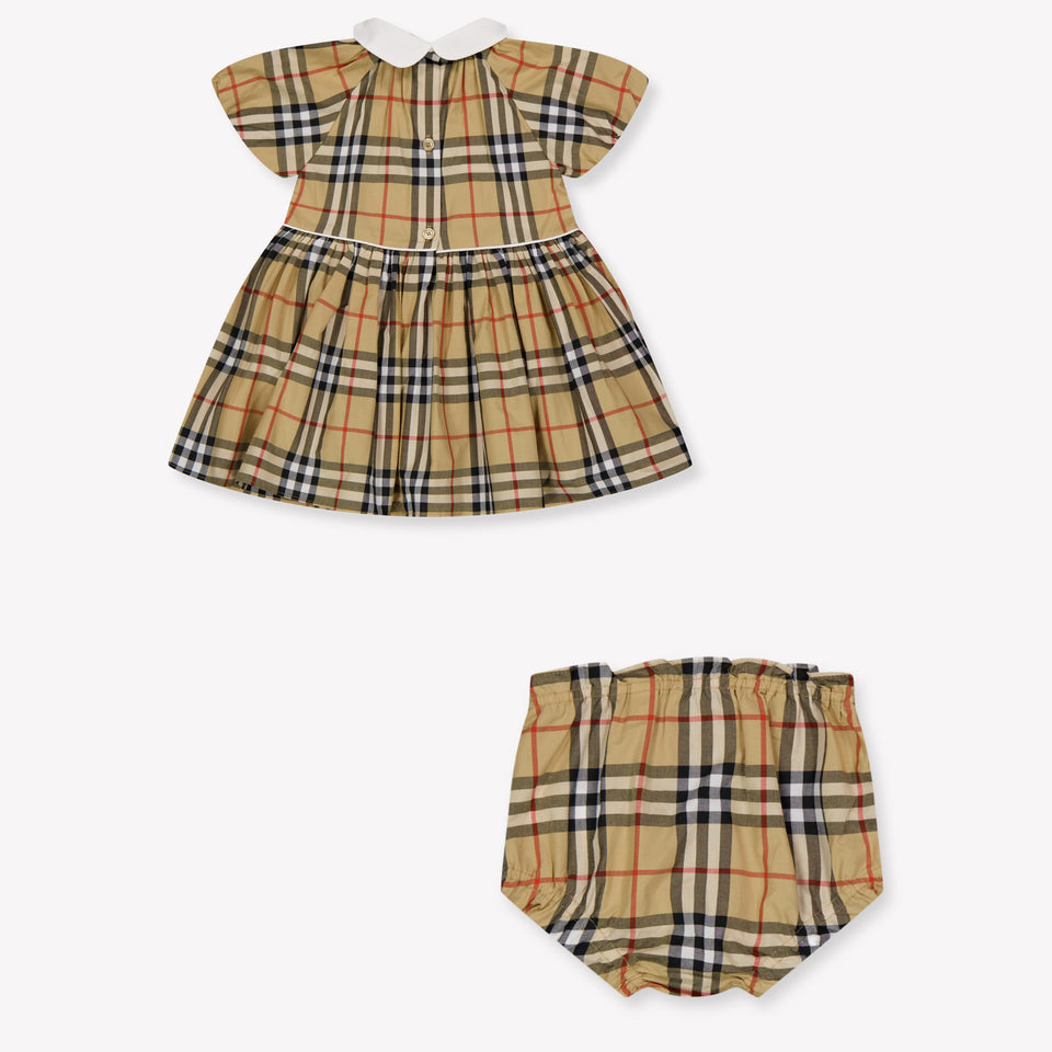 Burberry Aria Baby Girls Dress In Beige